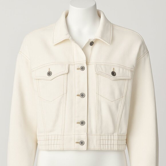 kenzie Jackets & Blazers - Kensie Jeans Vintage Luxe White Cropped Denim Jacket – Size M
